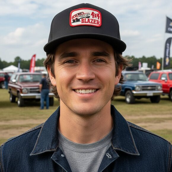 Vintage Chevrolet Blazer Hat 4X4 Offroad Snapback Trucker Cap Black Mesh Chevy - Picture 2 of 6